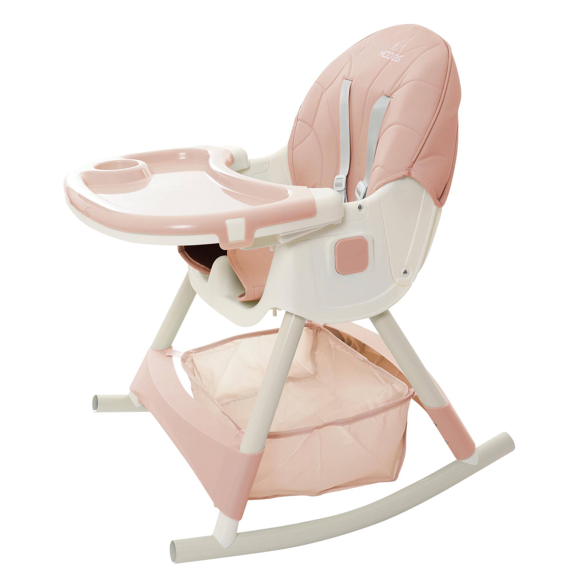 Silla Alta Periquera Bebe Mecedora 5 En 1 Ajustable Plegable ROSA.