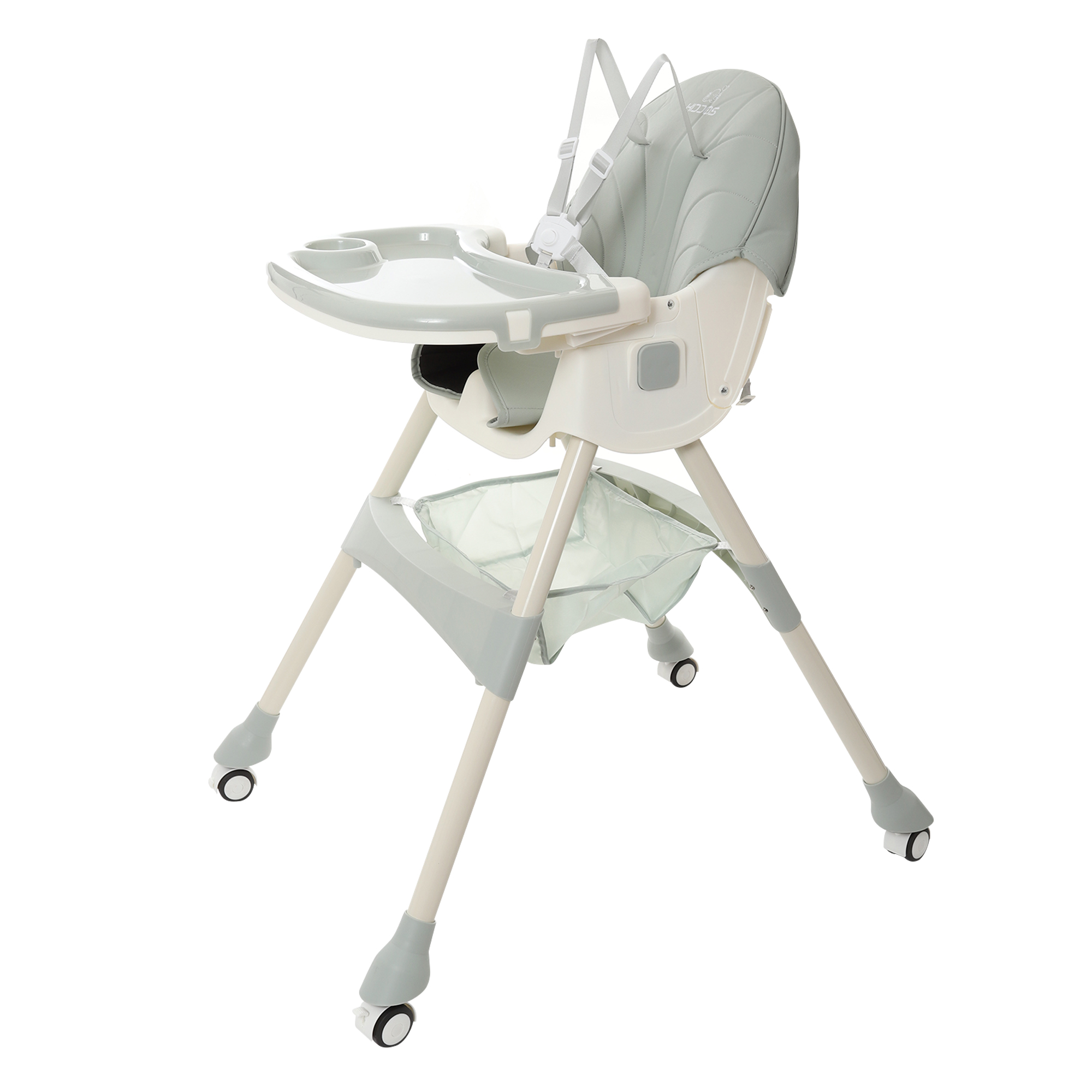 Silla Alta Periquera Bebe Mecedora 5 En 1 Ajustable Plegable Verde Olivo.