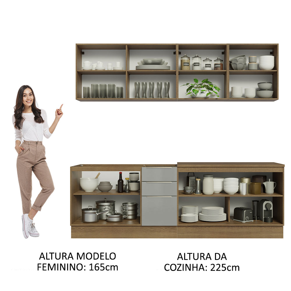 Cocina Integral Completa Modular Madesa Lux 240cm MG 05.
