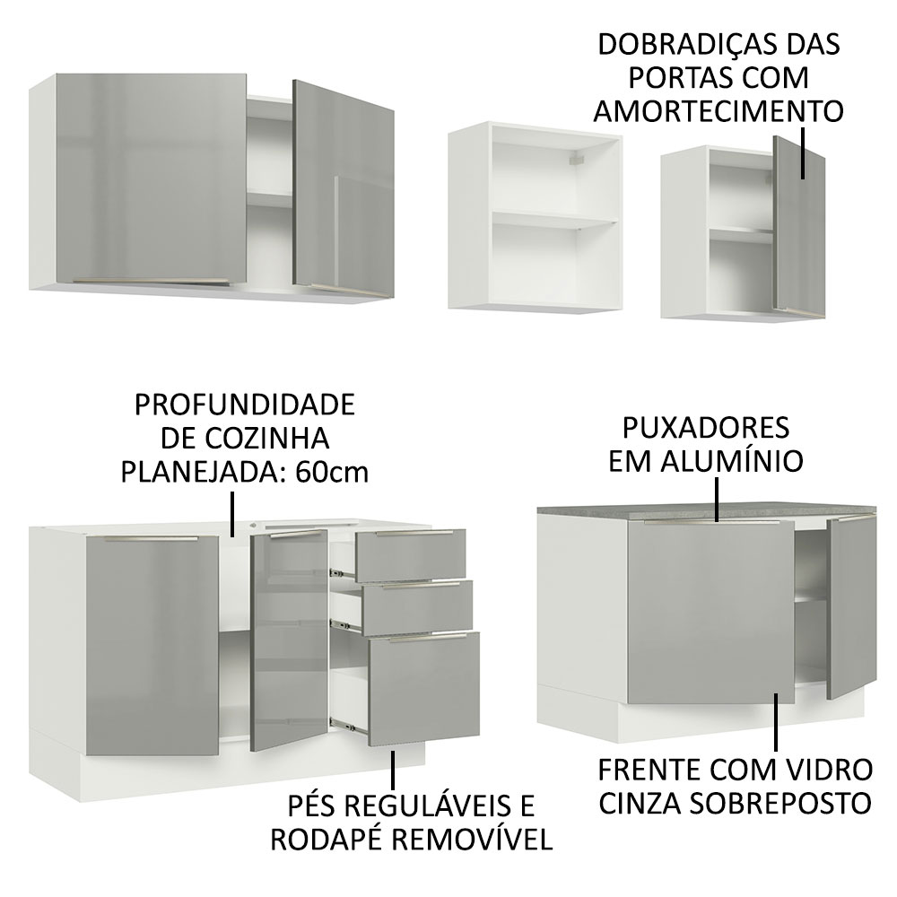 Cocina Integral Completa Modular Madesa Lux 240cm BG 05.