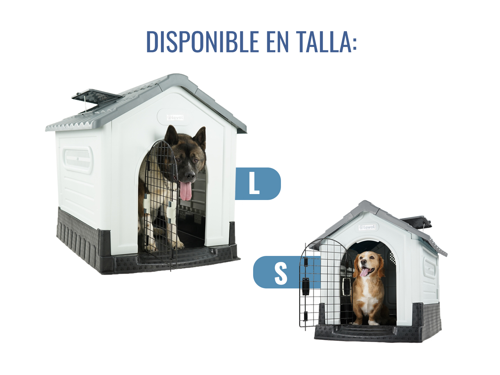 Casa Perro Grande Plegable Térmica Con Puerta Y Ventila Bliss Color Gris .