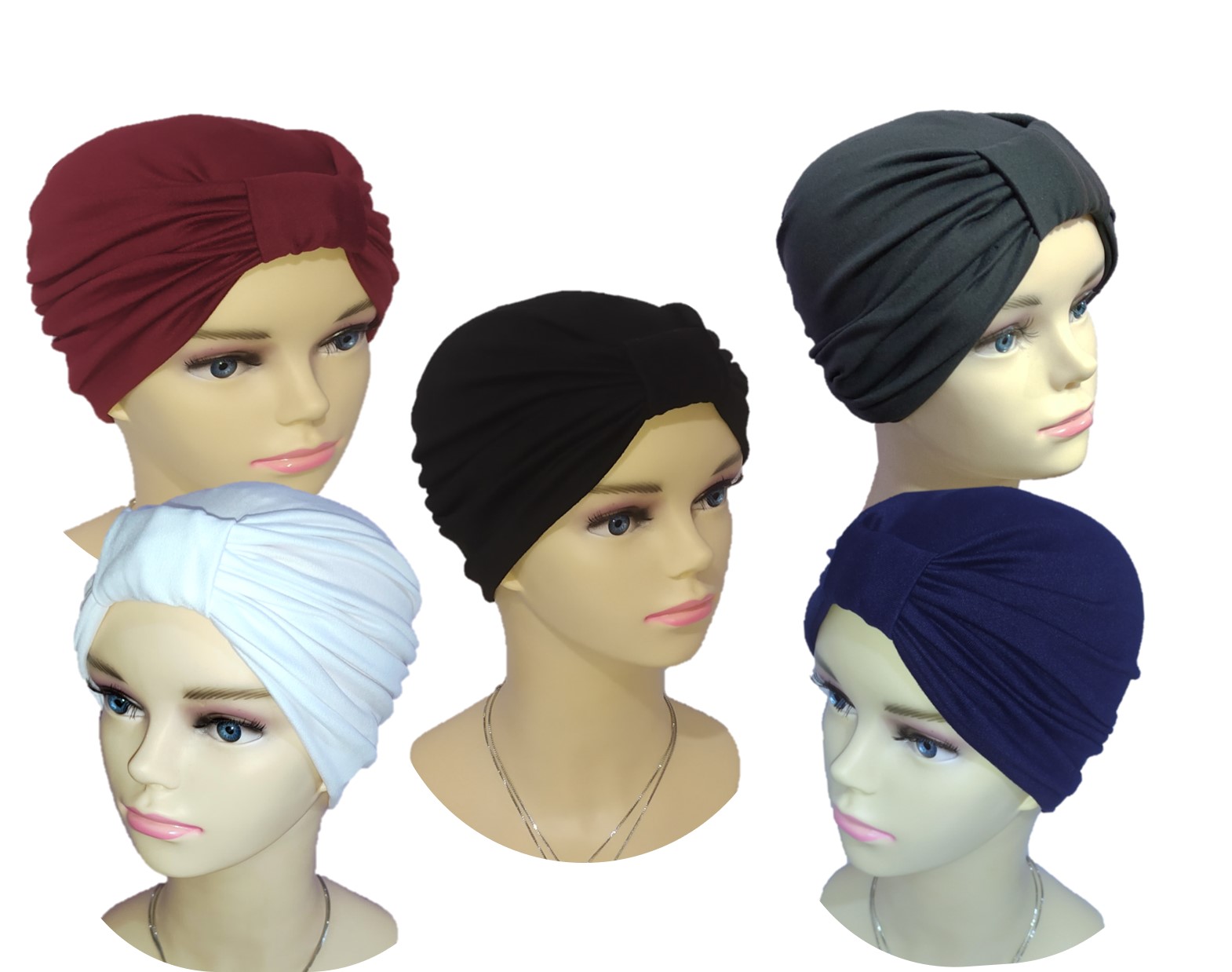 Turbantes Gorros para mujer oncológicos (set de 5 piezas)