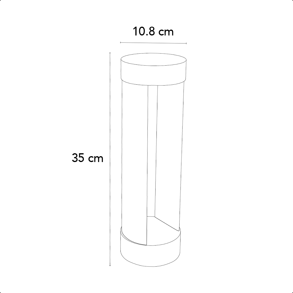 ICON Lampara de Jardín para caminos Tipo Cilindro 9W Luz Cálida 3000K IP65 35 CM