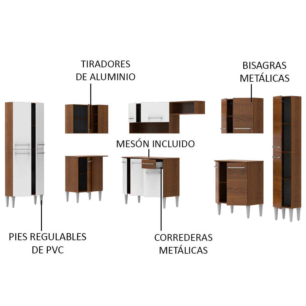 Mueble de Cocina Integral Esquinera 513cm Emilly Live Madesa 01