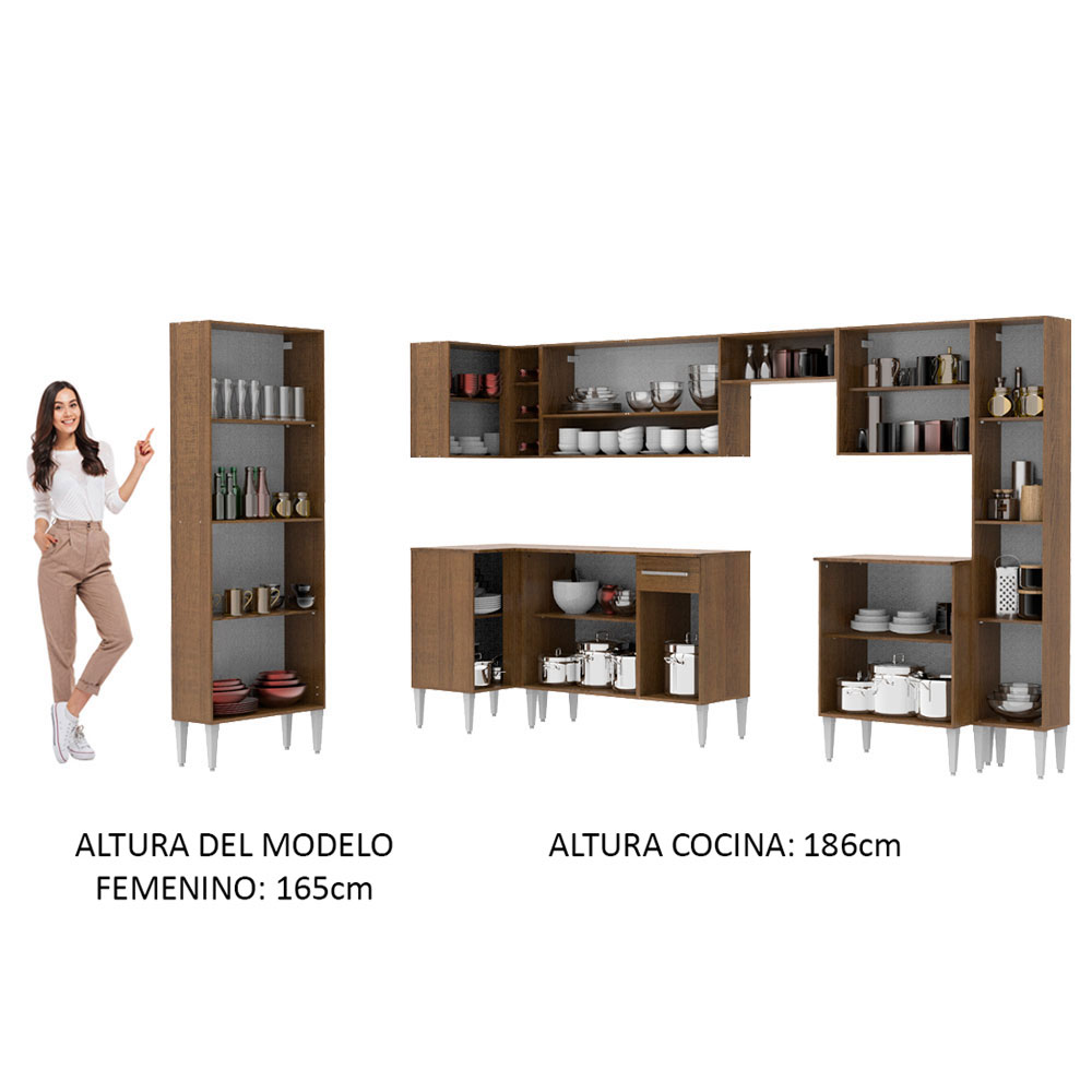 Mueble de Cocina Integral Esquinera 513cm Emilly Live Madesa 01