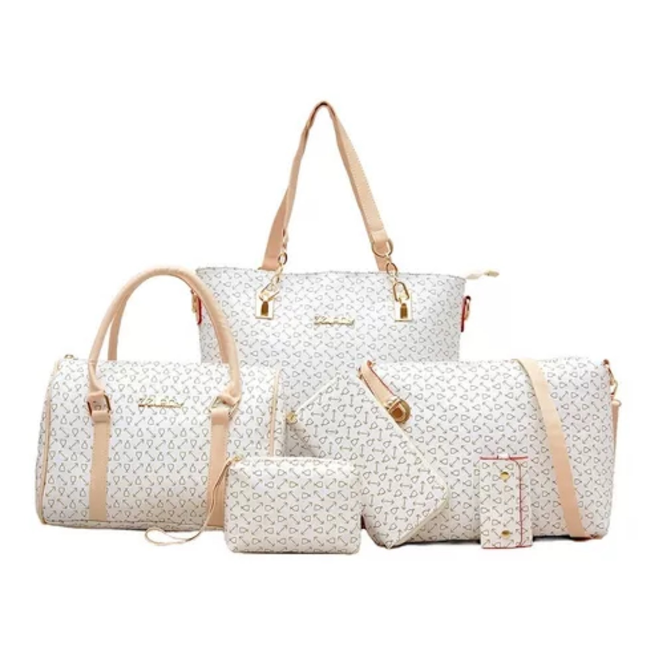 Set Bolsas Mujer Cartera Estampada Moda Dama Cosmetiquera