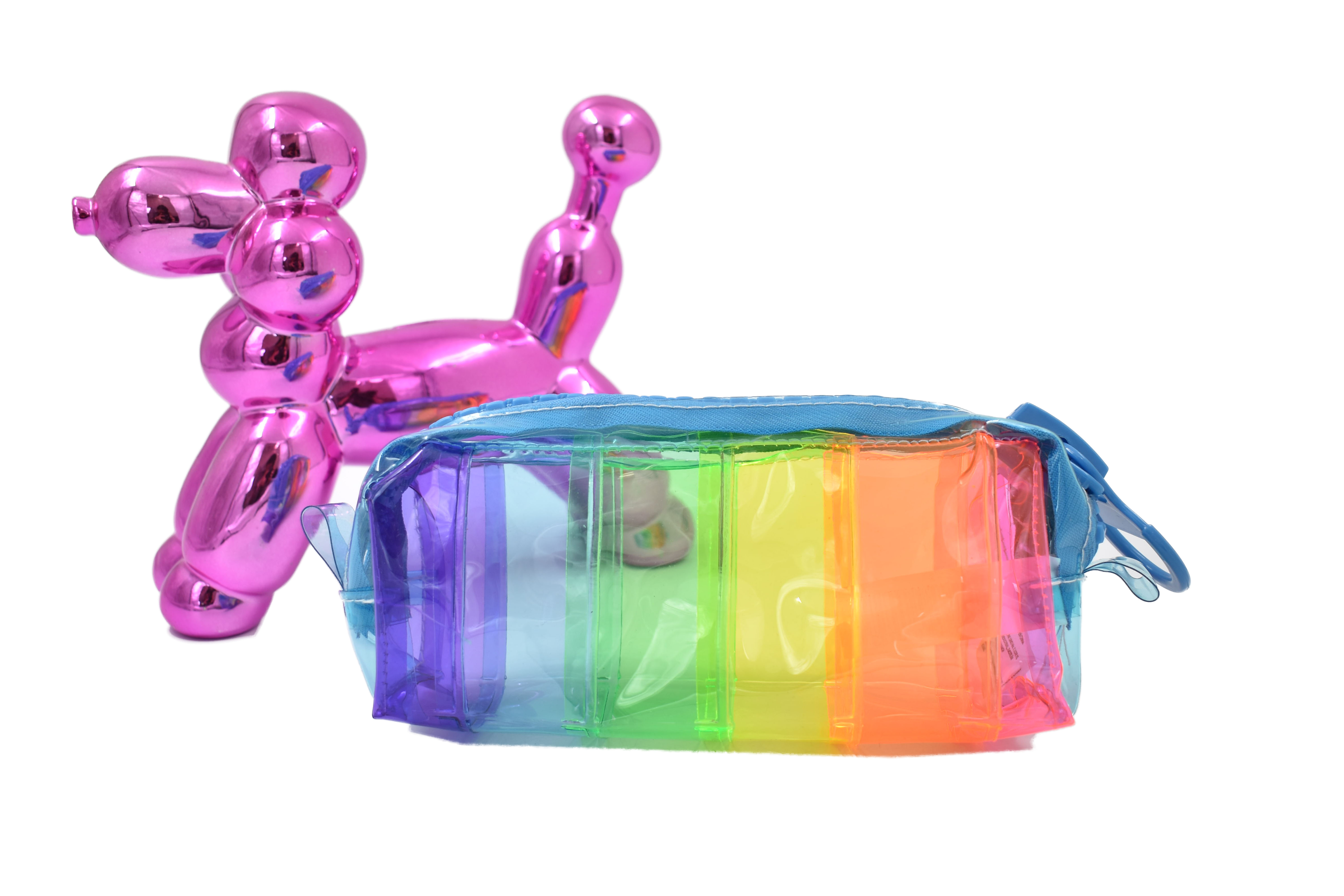 SAFIRIT, Lapicera con textura estuche para lápices multicolor cierre grande azul