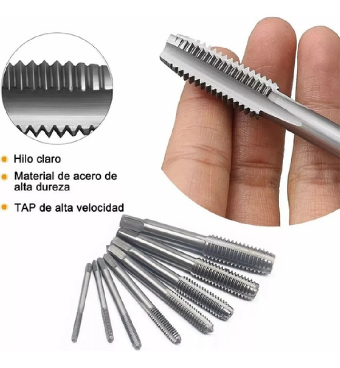 Kit De 12 Machuelos Con Maneral Broca Tipo Matraca Ajustable