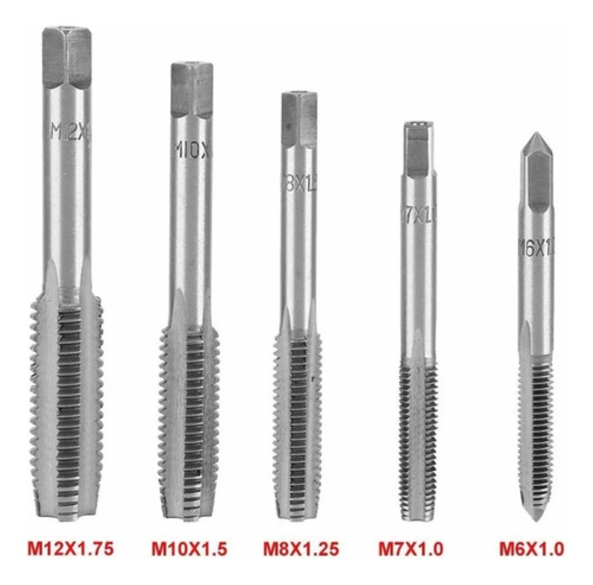 Kit De 12 Machuelos Con Maneral Broca Tipo Matraca Ajustable