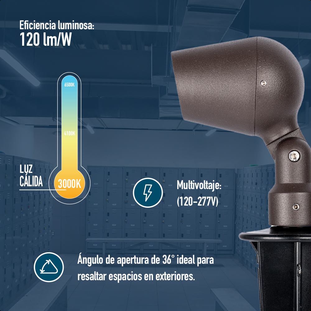 Estaca para Jardín lámpara 5W Luz Cálida 3000K Ilumina 500 lm A prueba de agua IP65