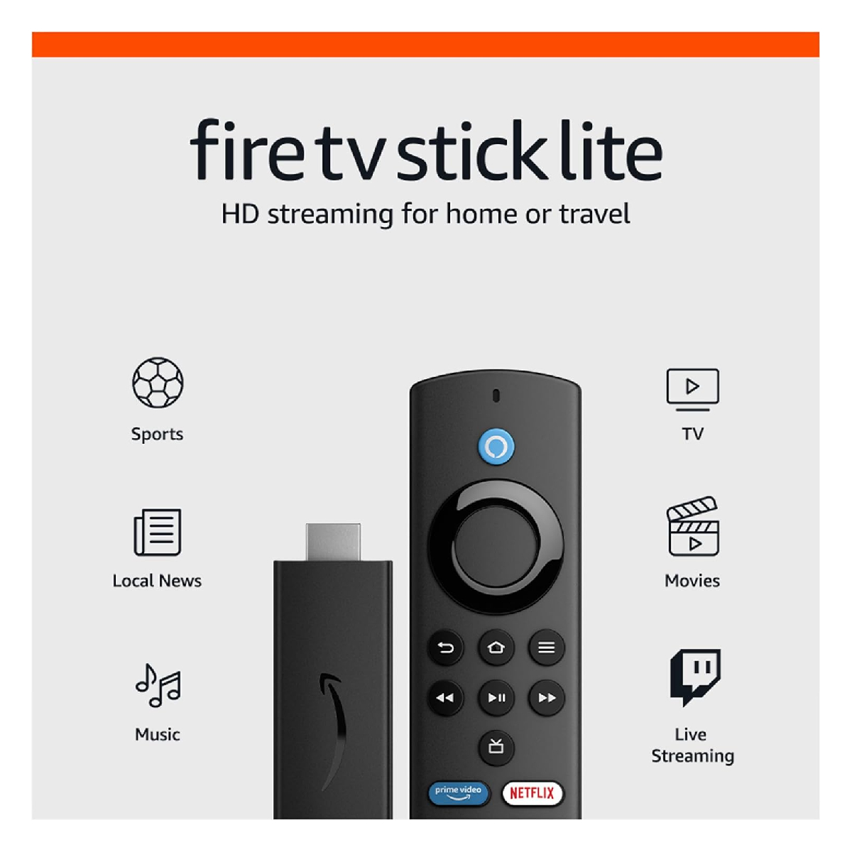 Control Remoto Por Voz Alexa Fire TV Stick Lite.