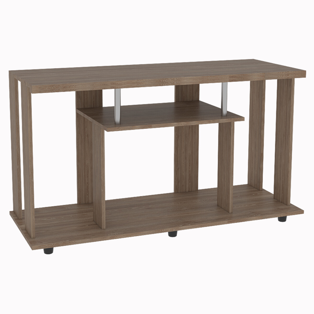 MUEBLE ARMABLE PARA TV DE 50" CON ESPACIOS PARA CONSOLAS DE VIDEOJUEGO O BOCINAS MODELO LANNES