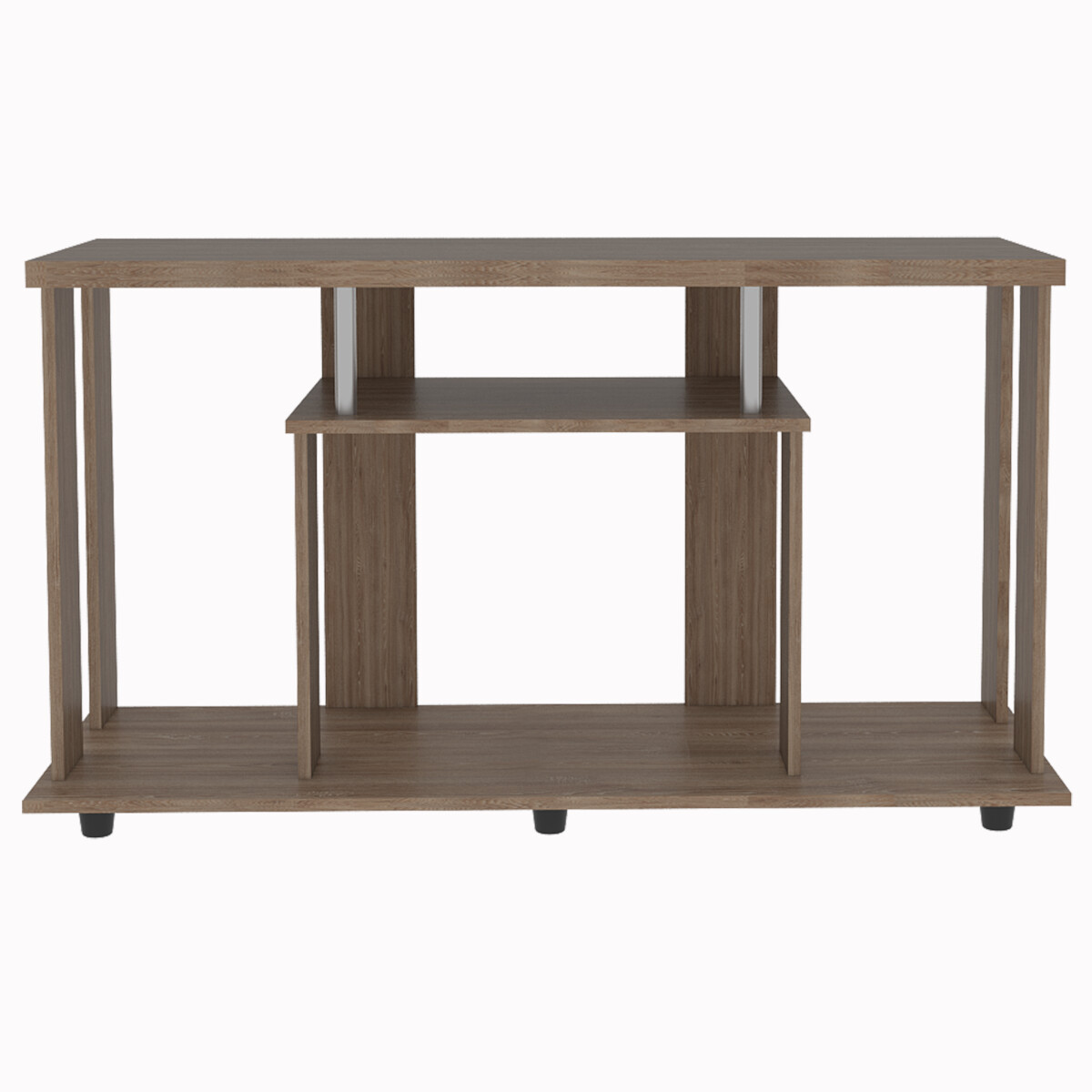 MUEBLE ARMABLE PARA TV DE 50" CON ESPACIOS PARA CONSOLAS DE VIDEOJUEGO O BOCINAS MODELO LANNES