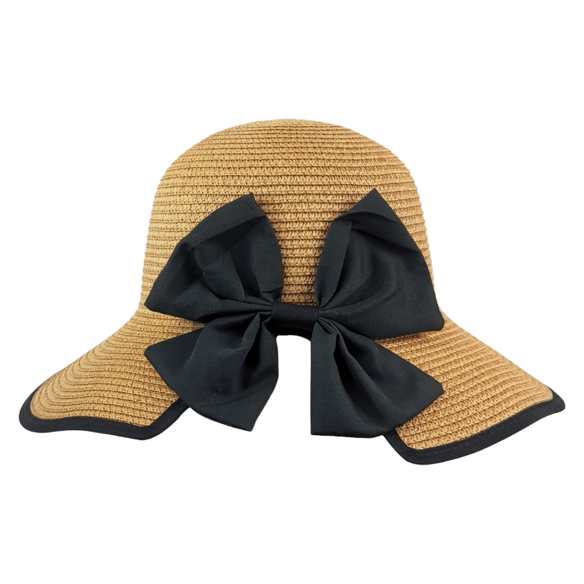 Sombrero de Mujer para Sol Playa Protección Paja Plegable Transpirable - Café.