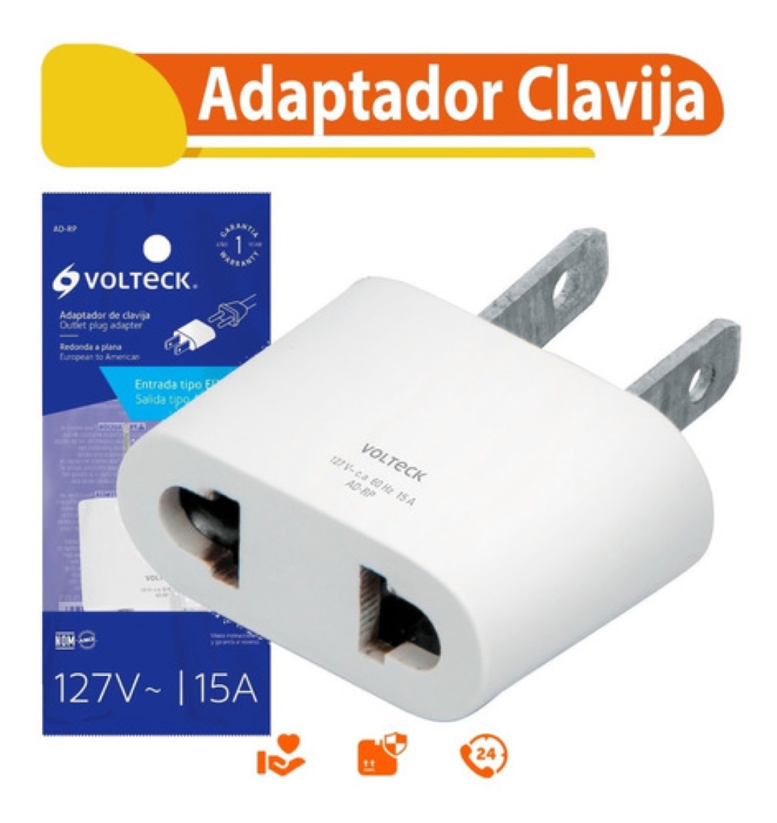 Adaptador De Clavija, Entrada Tipo Europeo Salida Americano