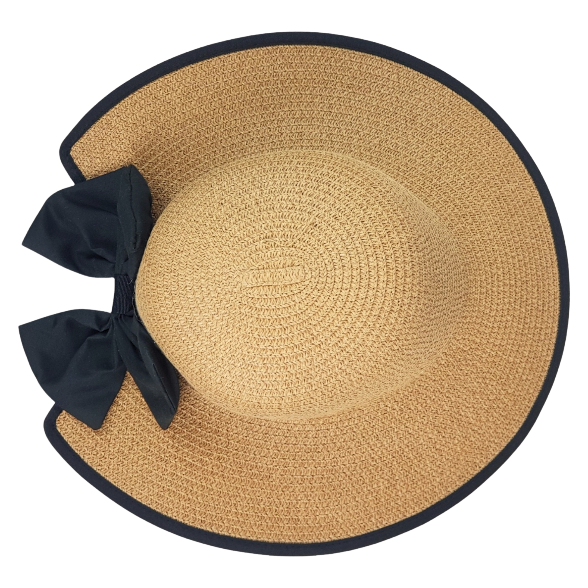 Sombrero de Mujer para Sol Playa Protección Paja Plegable Transpirable - Café.