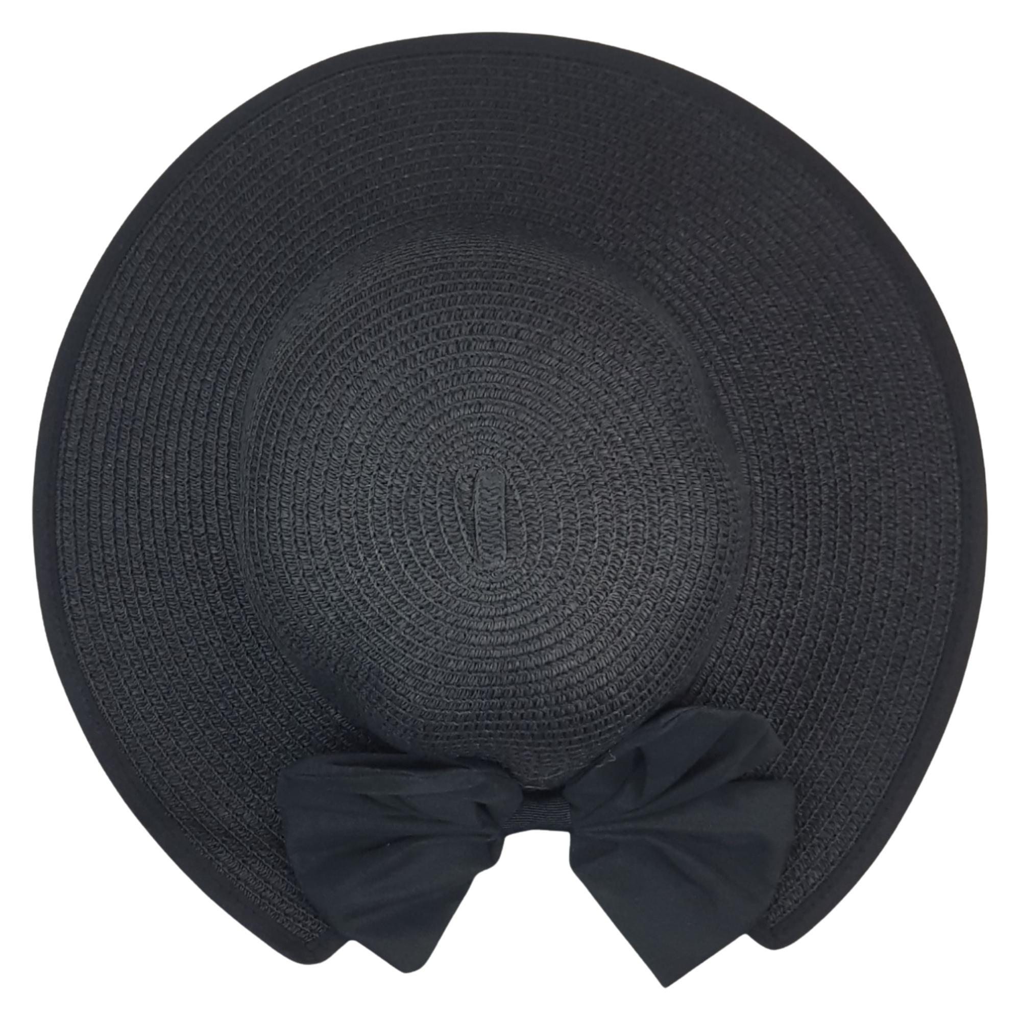 Sombrero de Mujer para Sol Playa Protección Paja Plegable Transpirable - Negro.