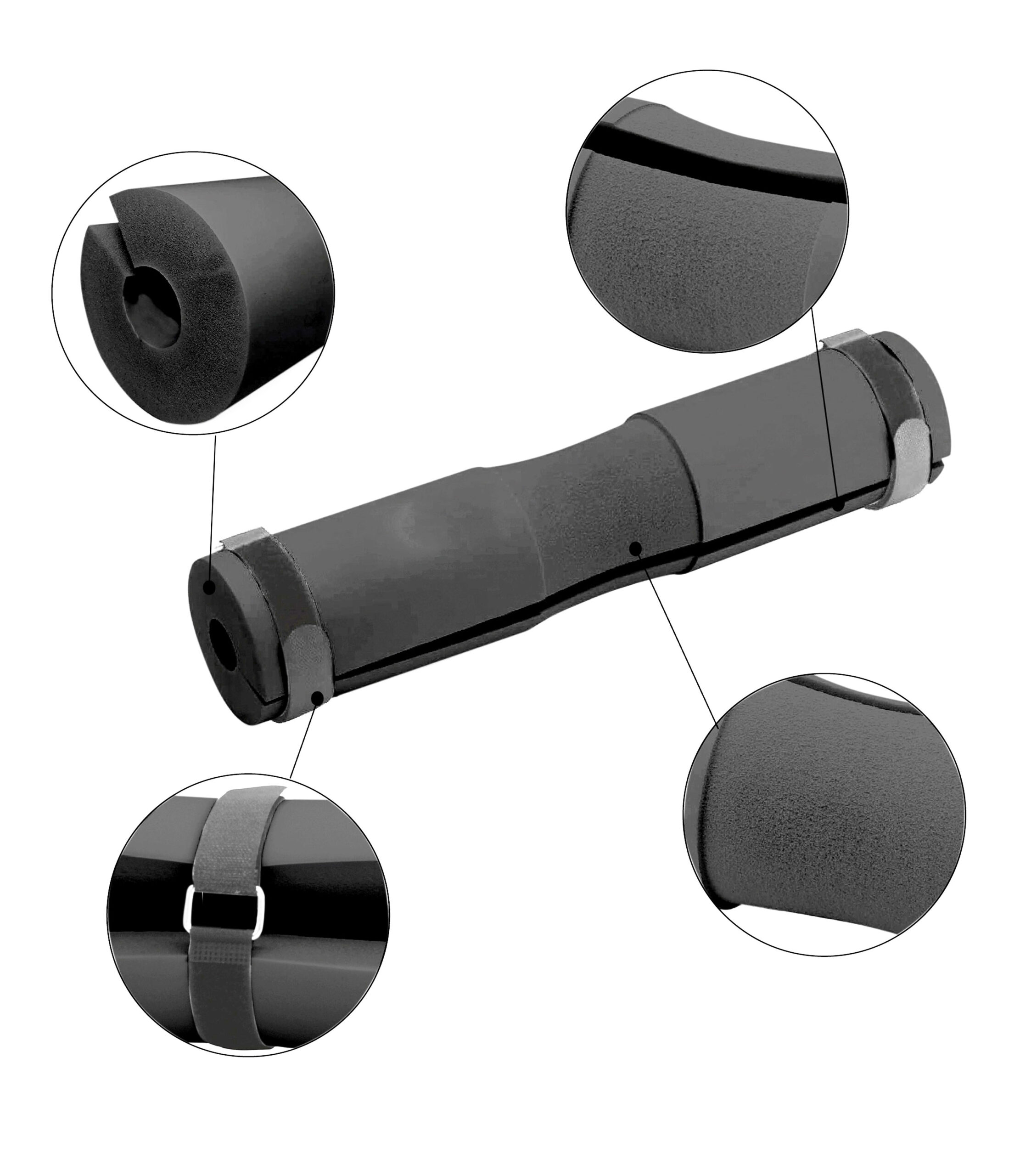 Cojín (PAD) para barra MDFITNESS, Protector para Barra Olímpica,Espuma de Alta densidad,color Negro 