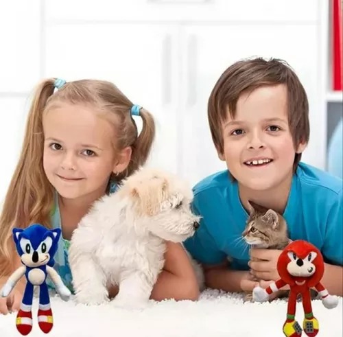 Set De 2 Figuras De Peluches Muñeco Rojo Y Muñeco Azul.