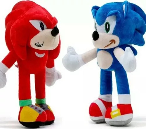 Set De 2 Figuras De Peluches Muñeco Rojo Y Muñeco Azul.