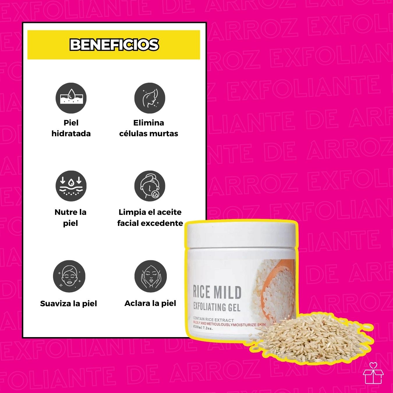 Exfoliante de Arroz Hidratante Aclarante.