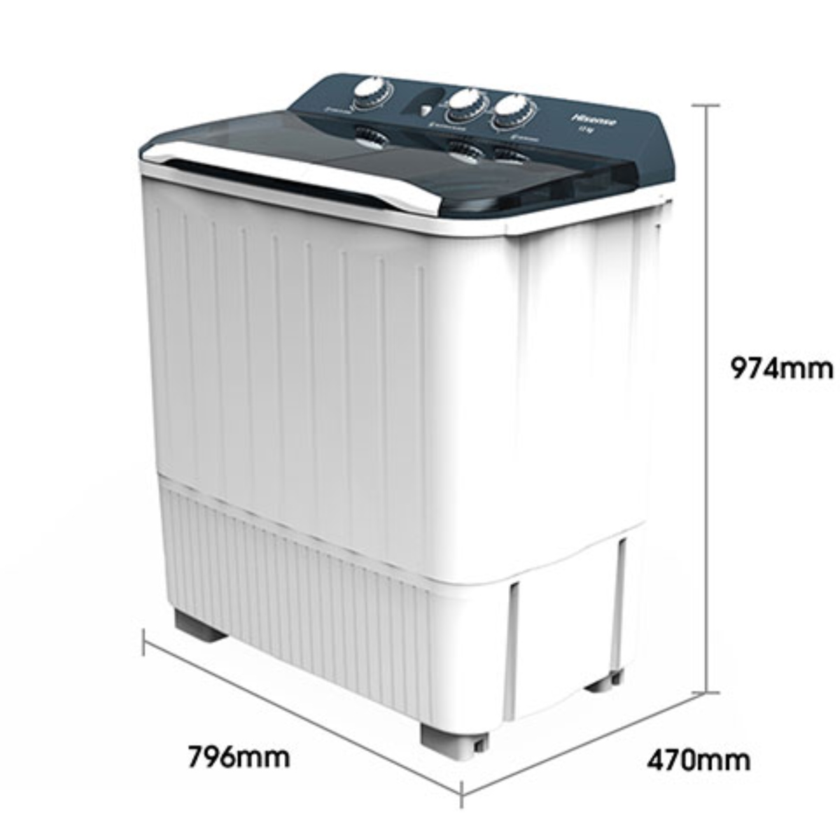 LAVADORA HISENSE WSA1301P 13KG DOBLE TINA BLANCA ALBY**.