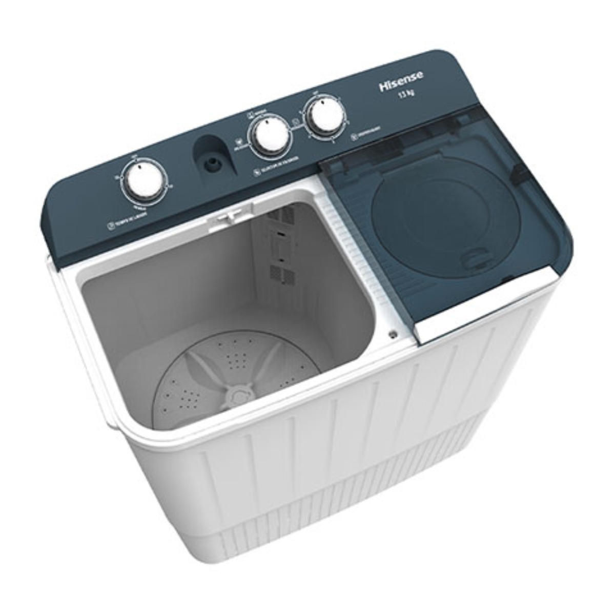 LAVADORA HISENSE WSA1301P 13KG DOBLE TINA BLANCA ALBY**.