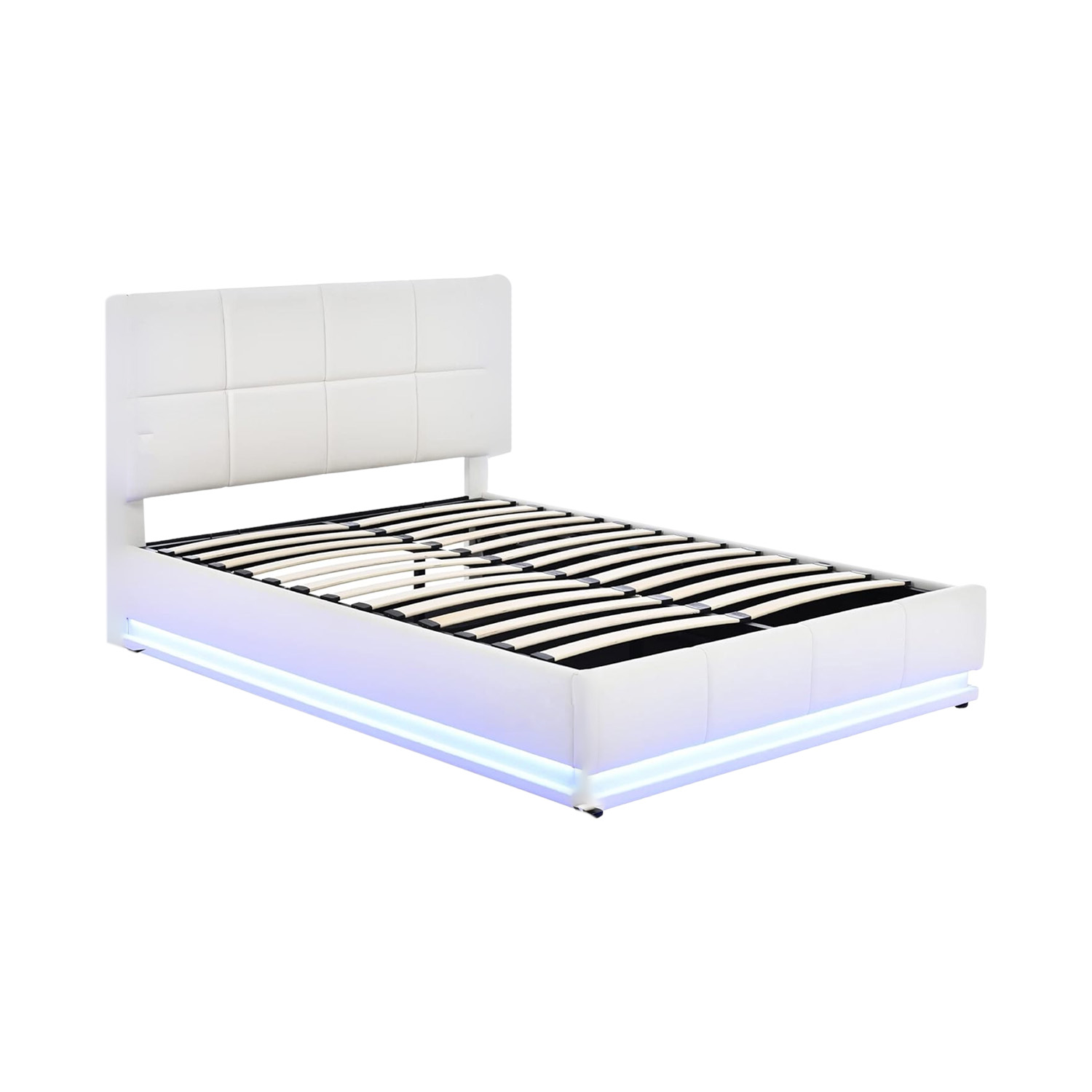 Base King Size Moderno Luz LED y Almacenamiento Bossa Kane.