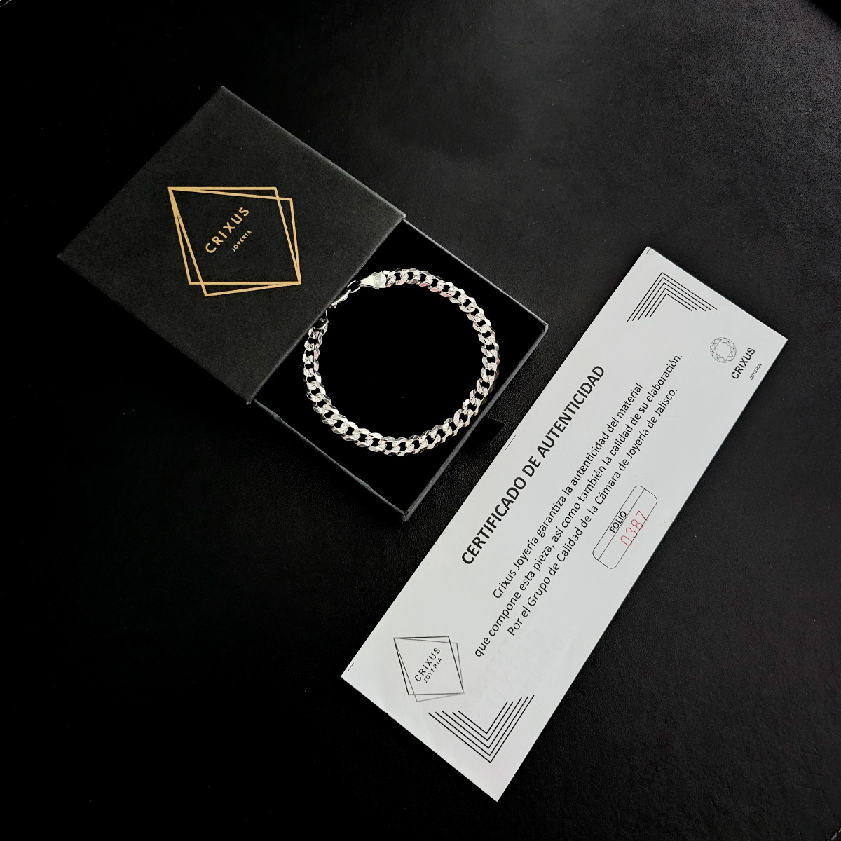 Pulsera de plata 925 diamantado para hombre estilo barbada cubana.