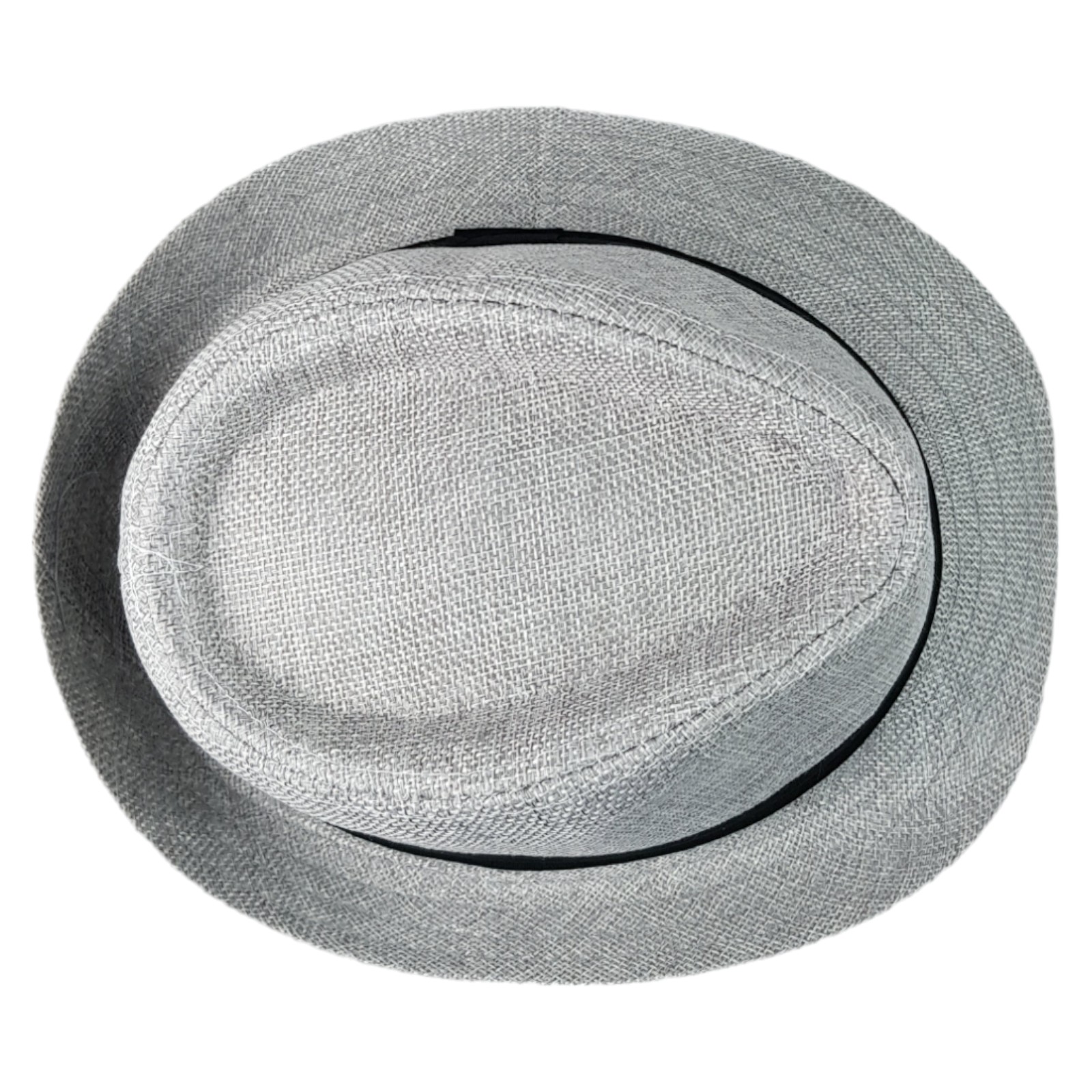 Sombrero para Niños Fedora con Banda, Ala Corta de 5 cm y 10 cm de Altura de Copa, Tela Transpirable Perfecto para Playa, Elegante Protección Solar - Plata.