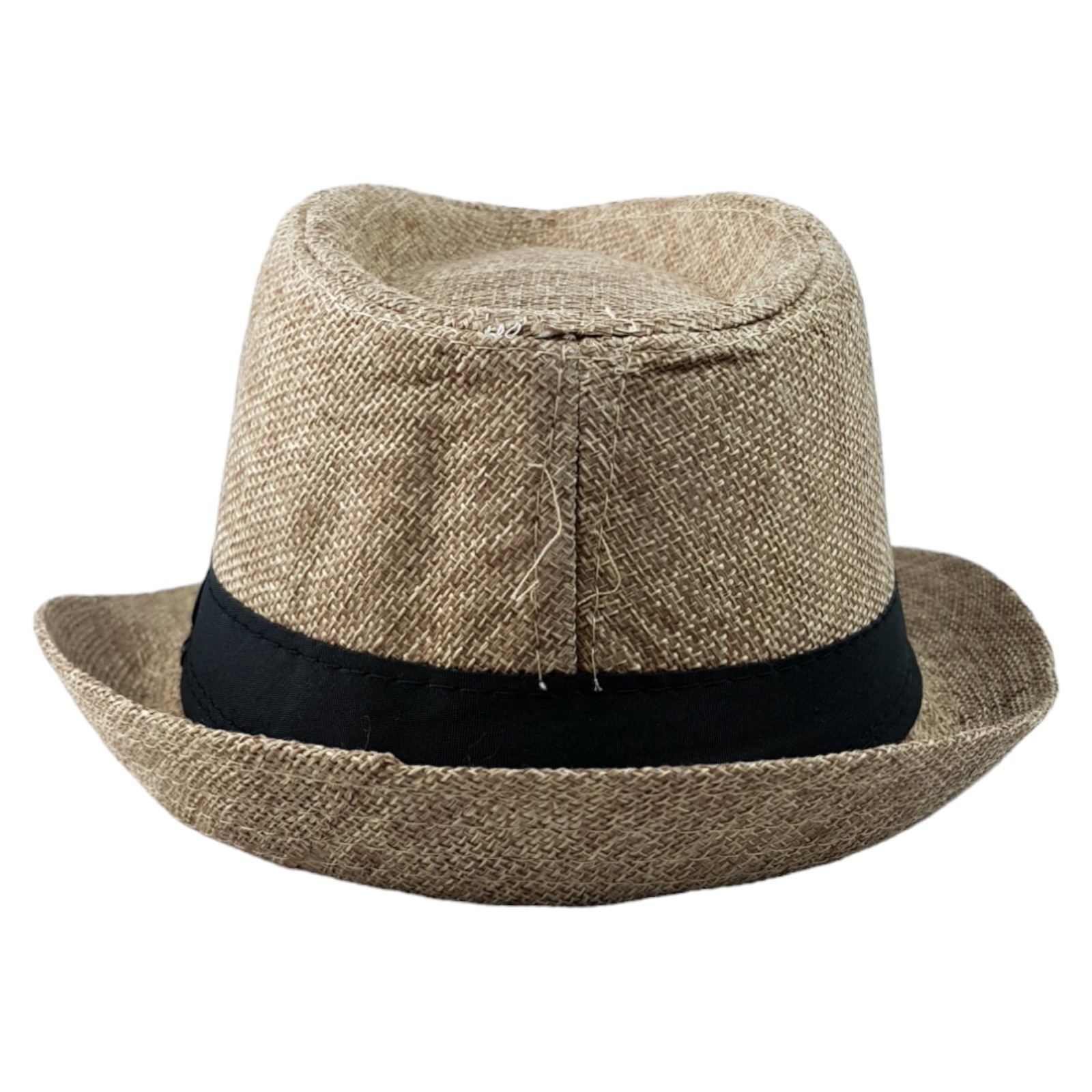 Sombrero para Niños Fedora con Banda, Ala Corta de 5 cm y 10 cm de Altura de Copa, Tela Transpirable Perfecto para Playa, Elegante Protección Solar - Beige.