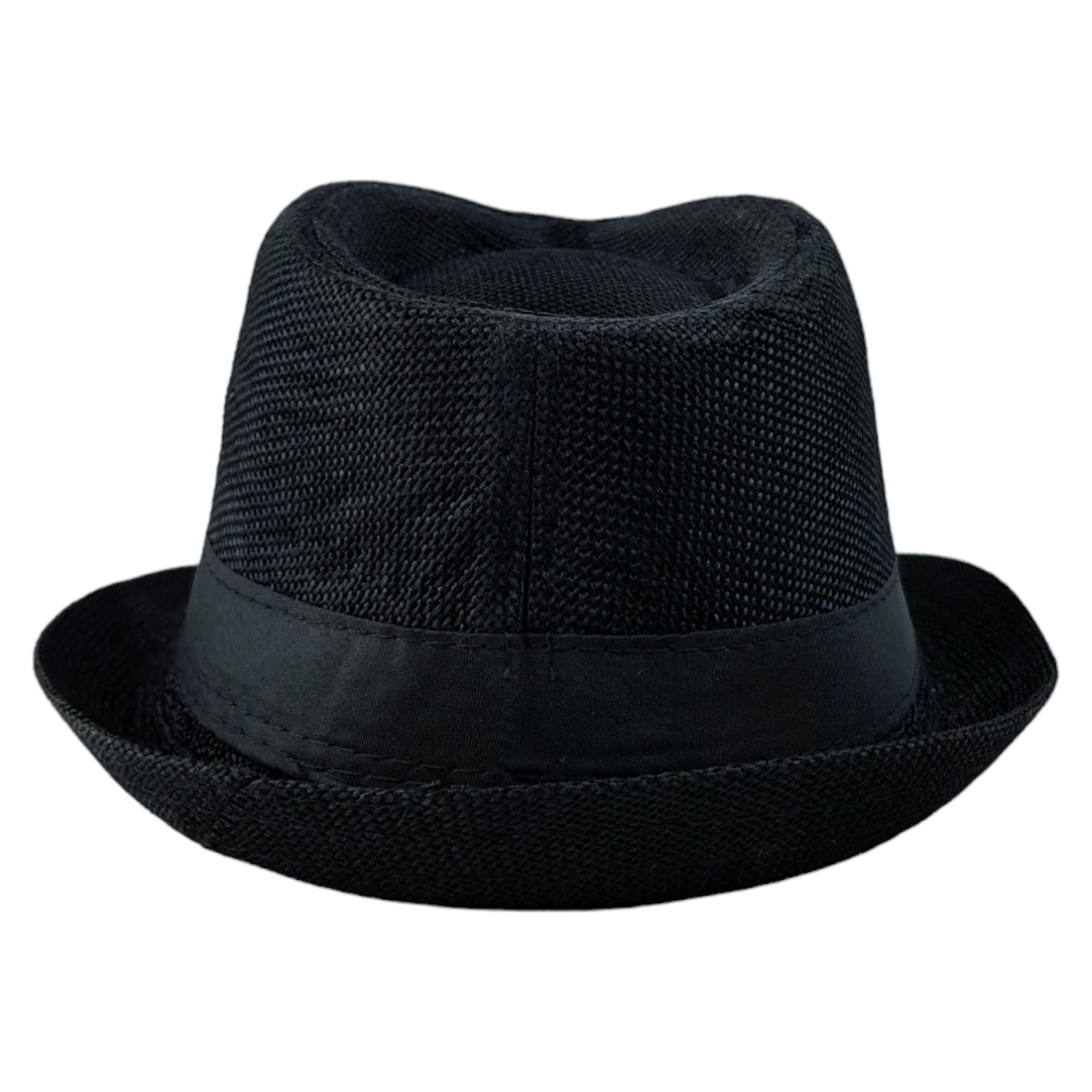 Sombrero para Niños Fedora con Banda, Ala Corta de 5 cm y 10 cm de Altura de Copa, Tela Transpirable Perfecto para Playa, Elegante Protección Solar - Negro.