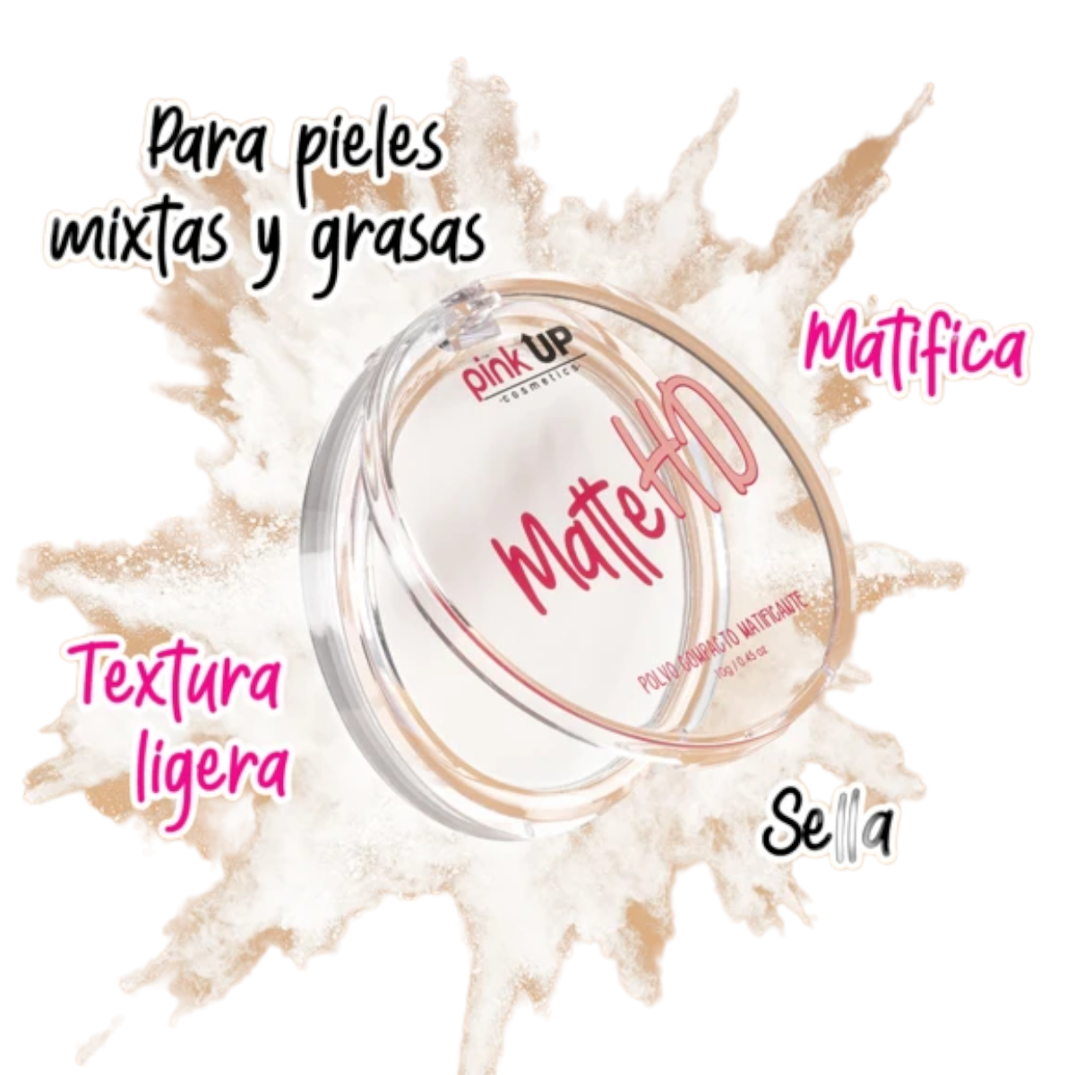 Polvo Compacto Traslucido Pink Up Matte Hd Polvo Matificante.