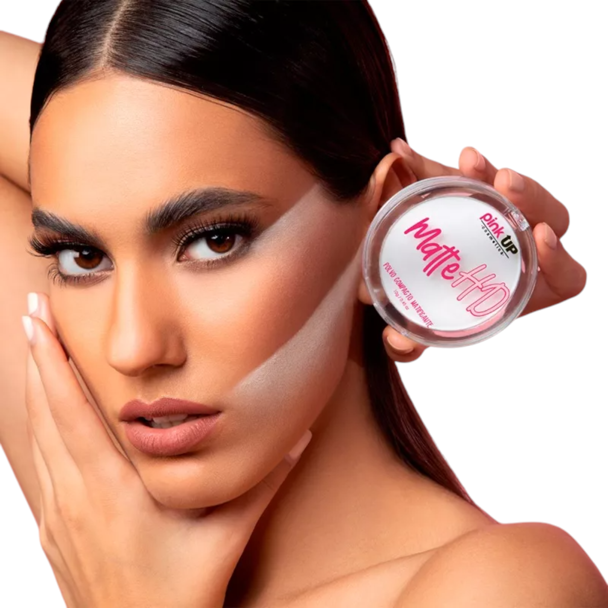 Polvo Compacto Traslucido Pink Up Matte Hd Polvo Matificante.