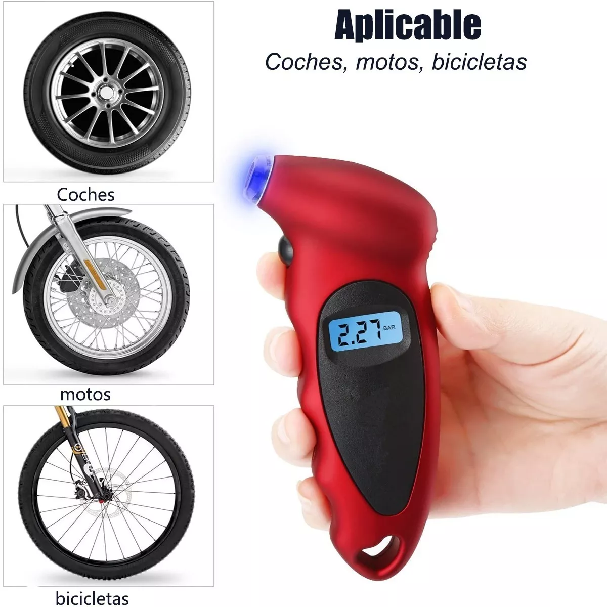 Medidor De Presión De Llantas Calibrador Presión Digital