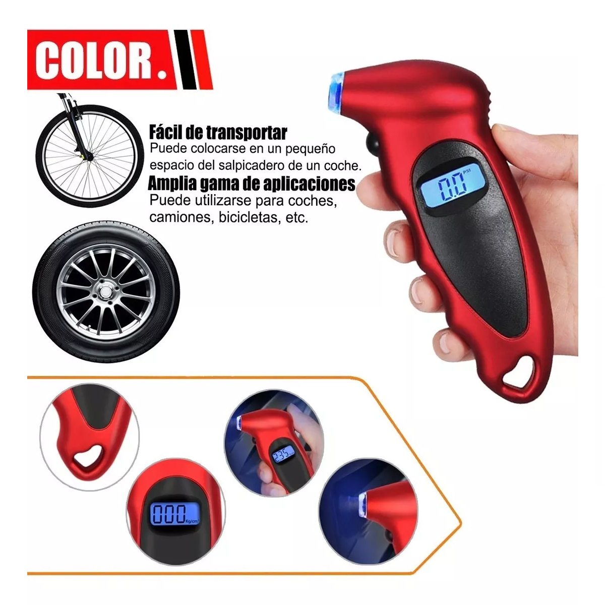Medidor De Presión De Llantas Calibrador Presión Digital