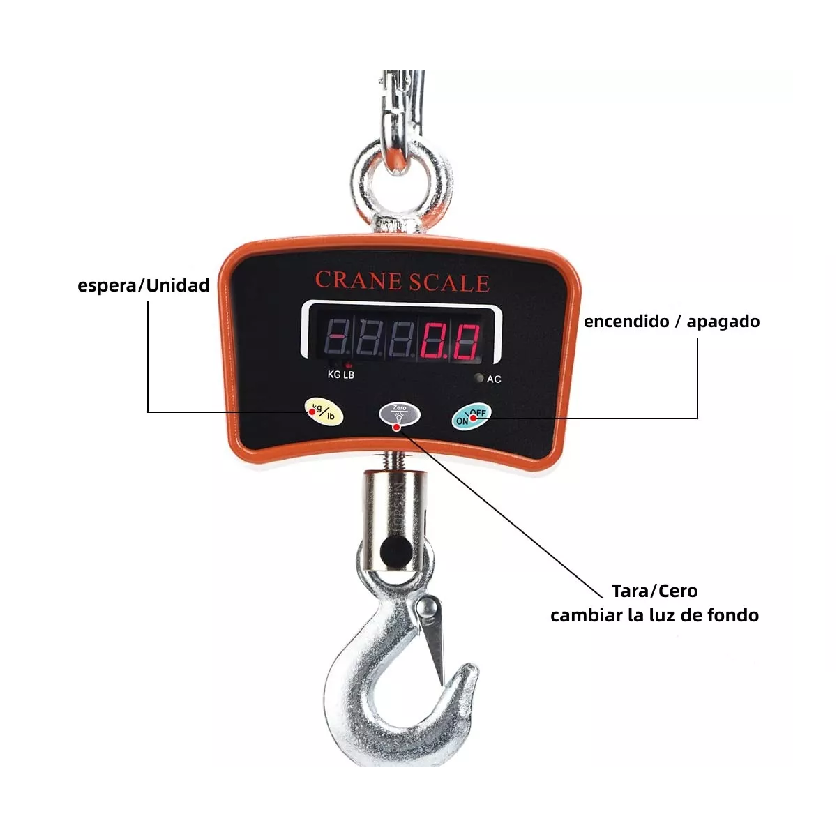 Báscula 500kg Colgante Comercial Digital Recargable