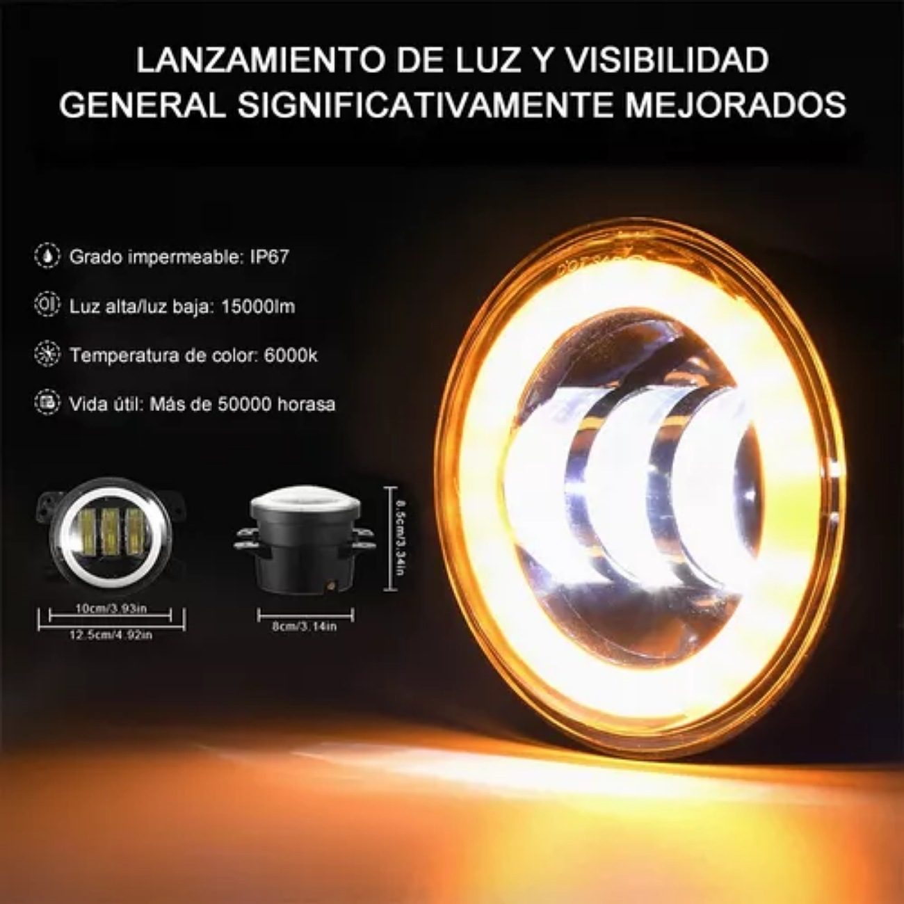 1 Par 4in Faros De Niebla Led Ojos Ángel Para Wrangler Jeep