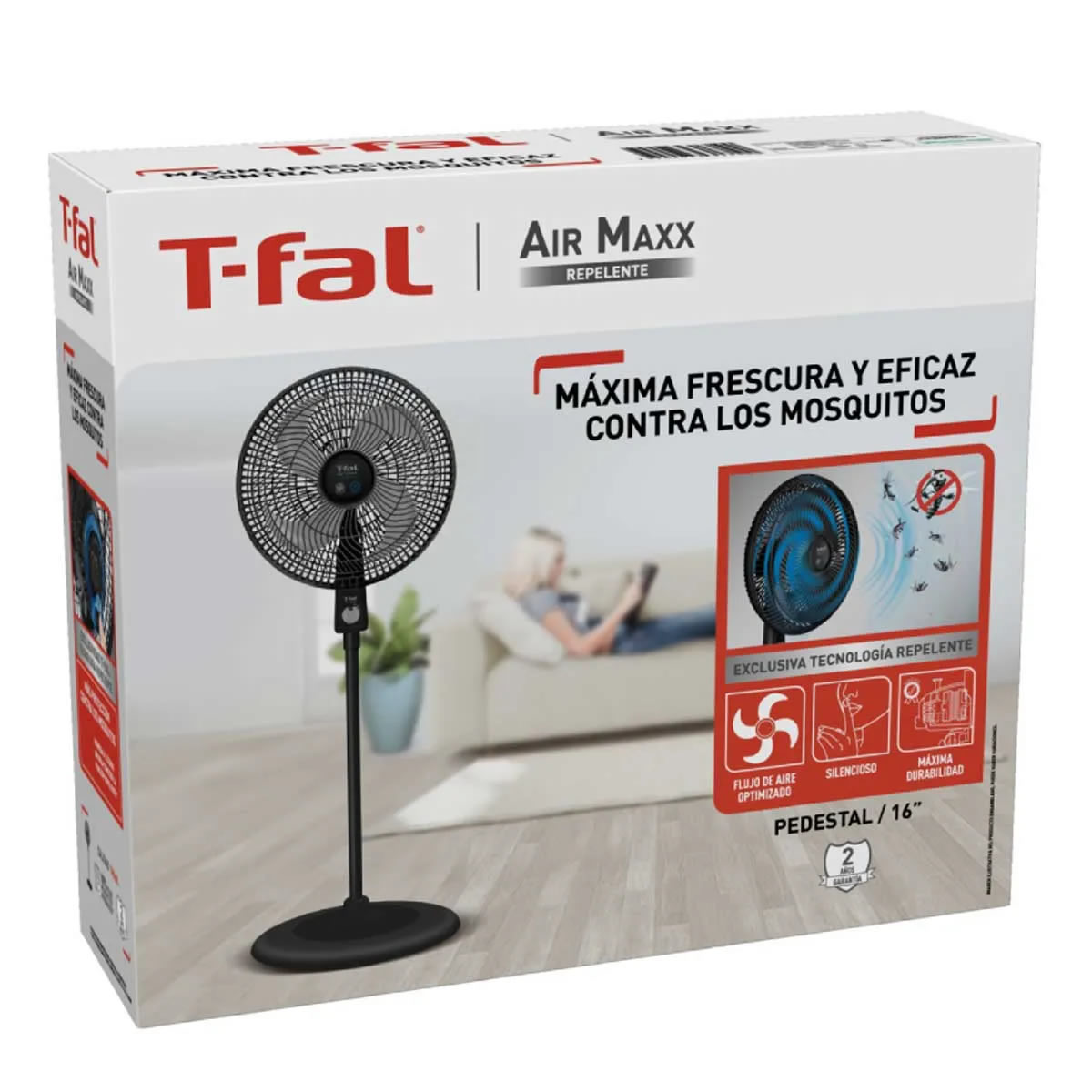 Ventilador T-Fal Air Maxx Repelente VE3171X0 3 Velocidades