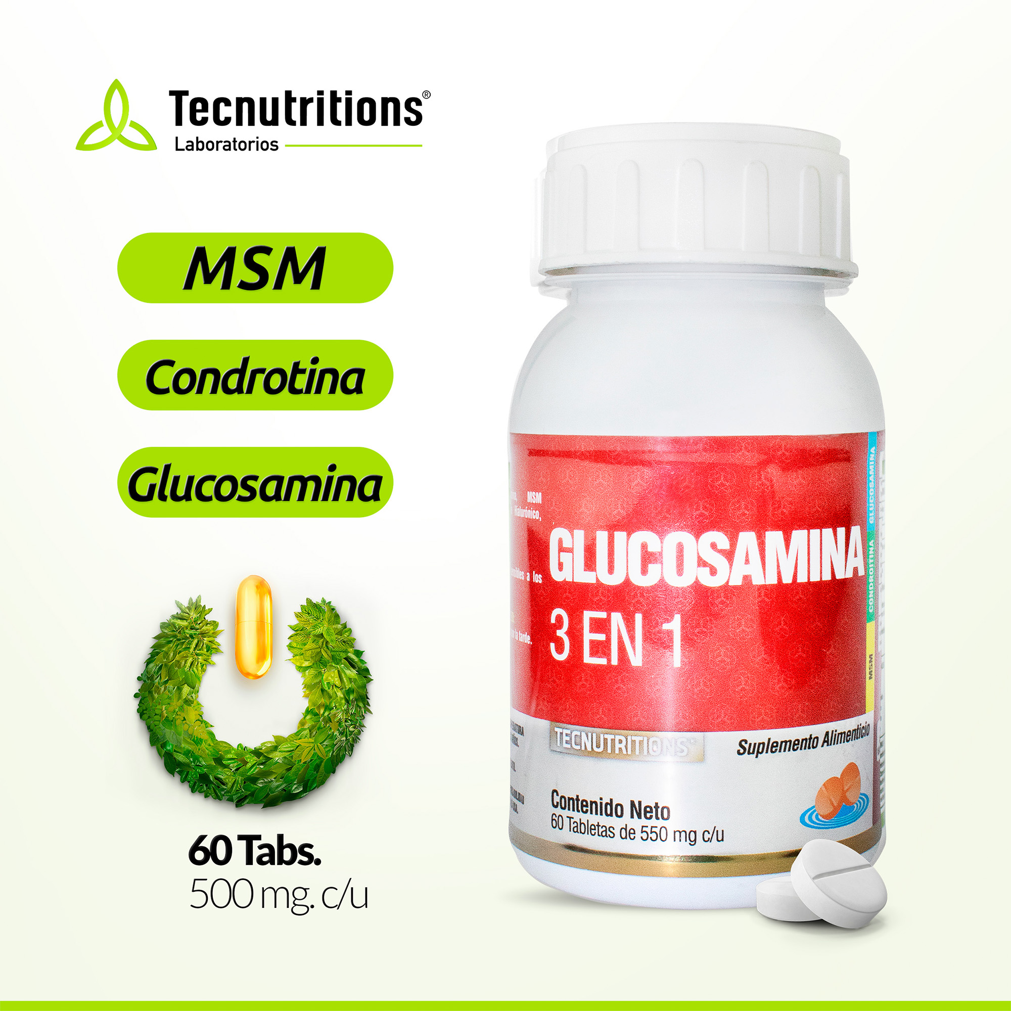 Suplemento Para Articulaciones Tecnutritions Glucosamina Condroitina