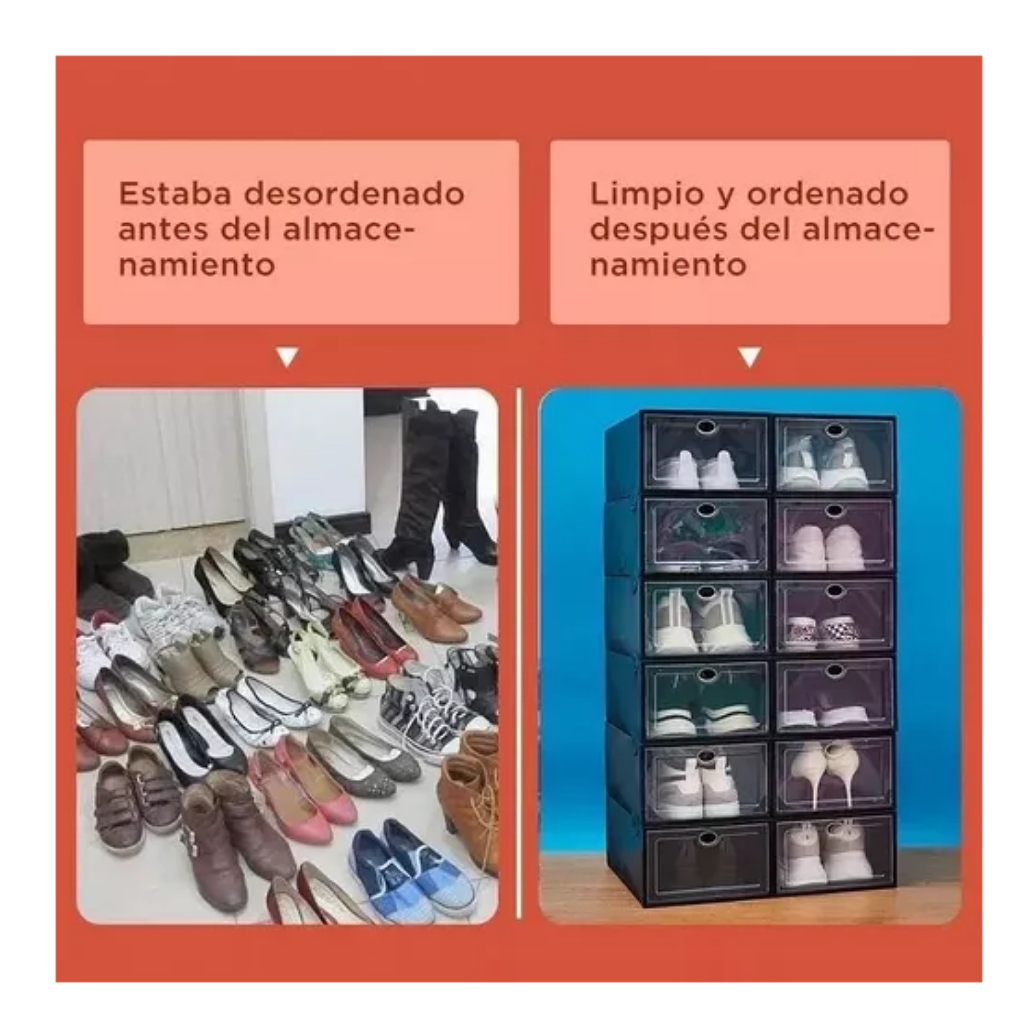 14 Piezas Cajas Organizadoras Apilables Para Zapatos AVEDISTANTE para cuidar tus zapatos y que no se empolven