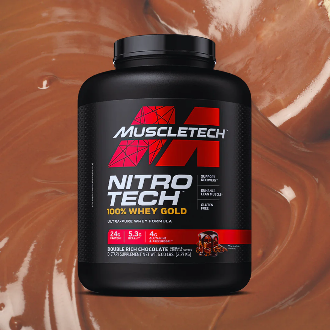 Proteina MuscleTech, Nitro Tech 100% Whey Gold Doble Chocolate.