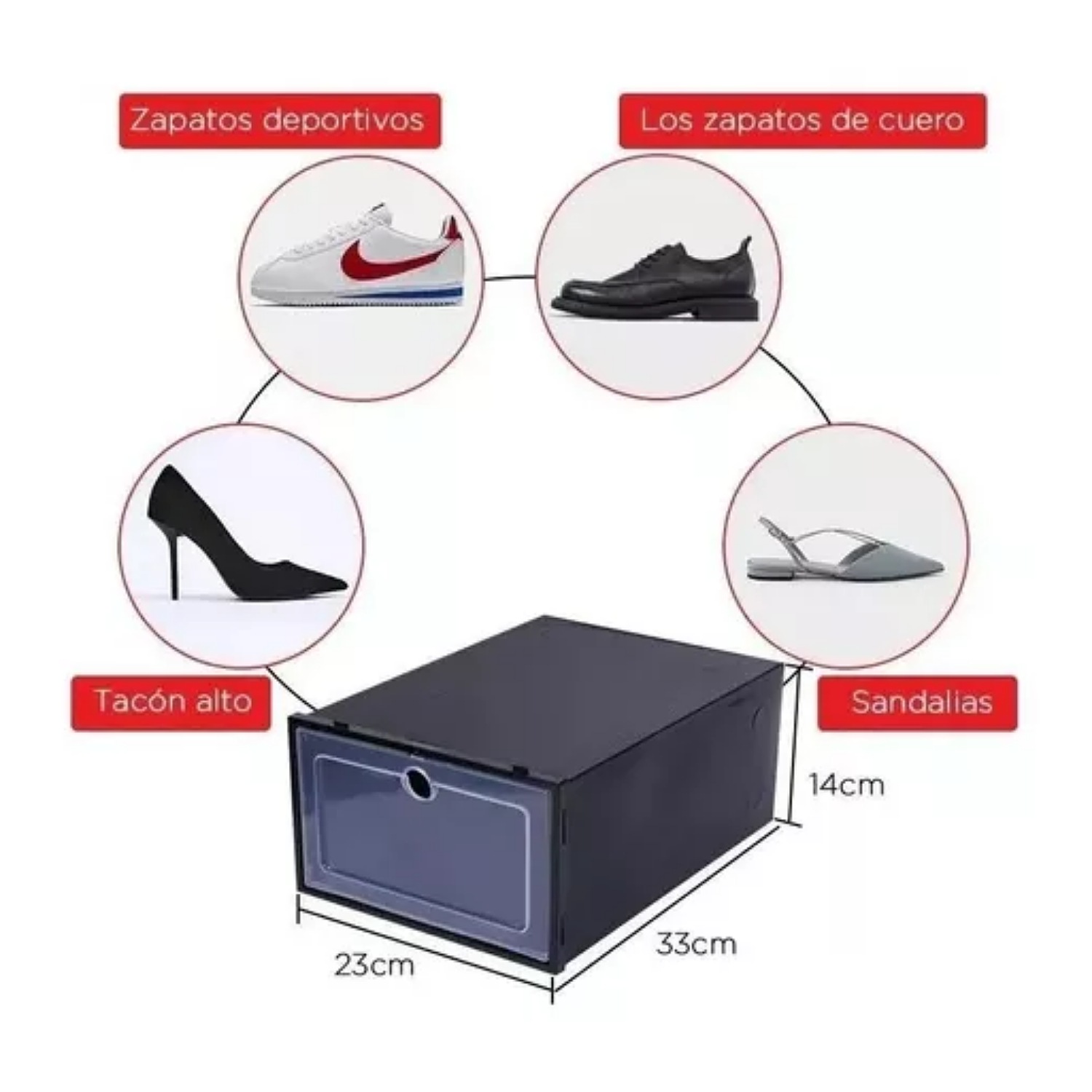 14 Piezas Cajas Organizadoras Apilables Para Zapatos AVEDISTANTE para cuidar tus zapatos y que no se empolven