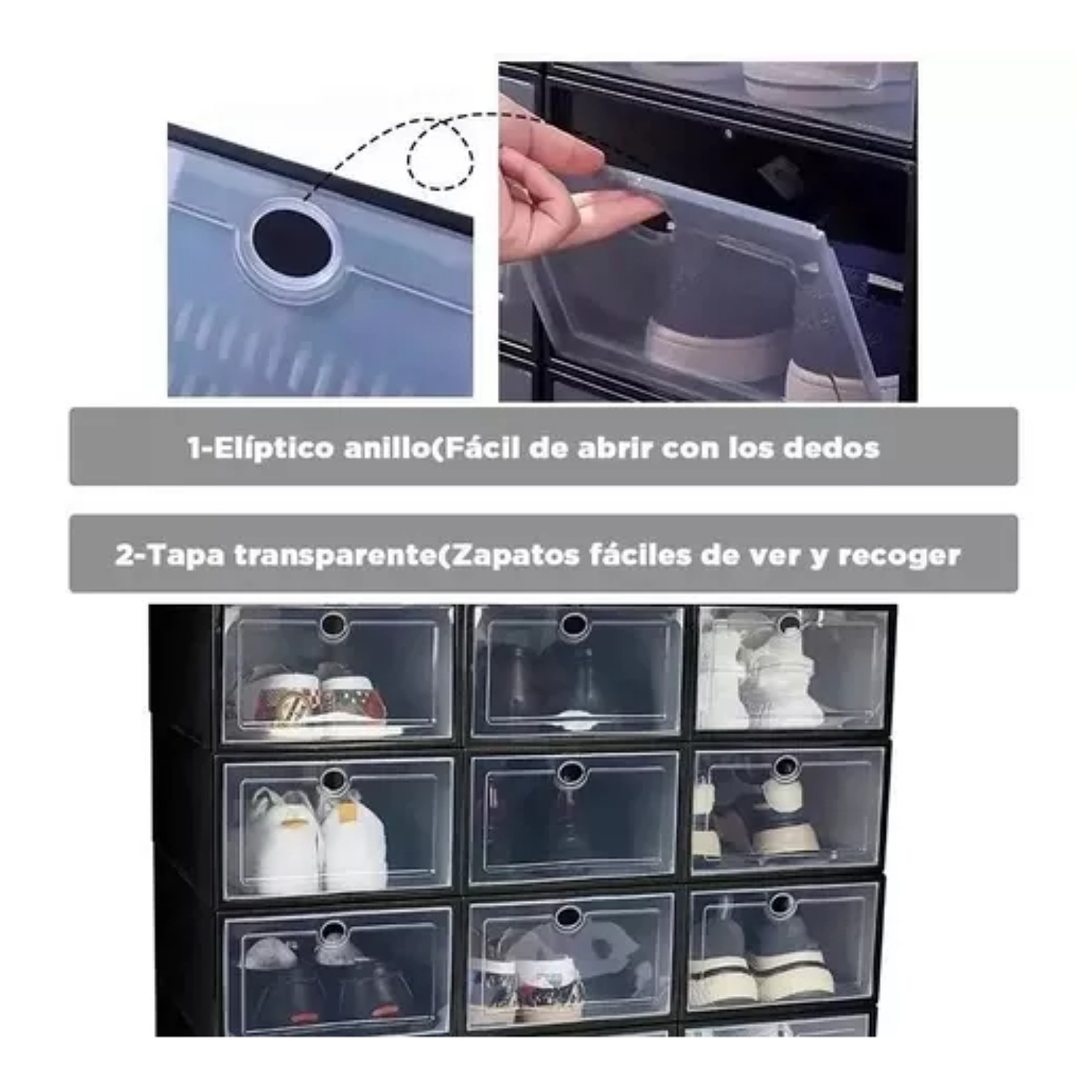 14 Piezas Cajas Organizadoras Apilables Para Zapatos AVEDISTANTE para cuidar tus zapatos y que no se empolven