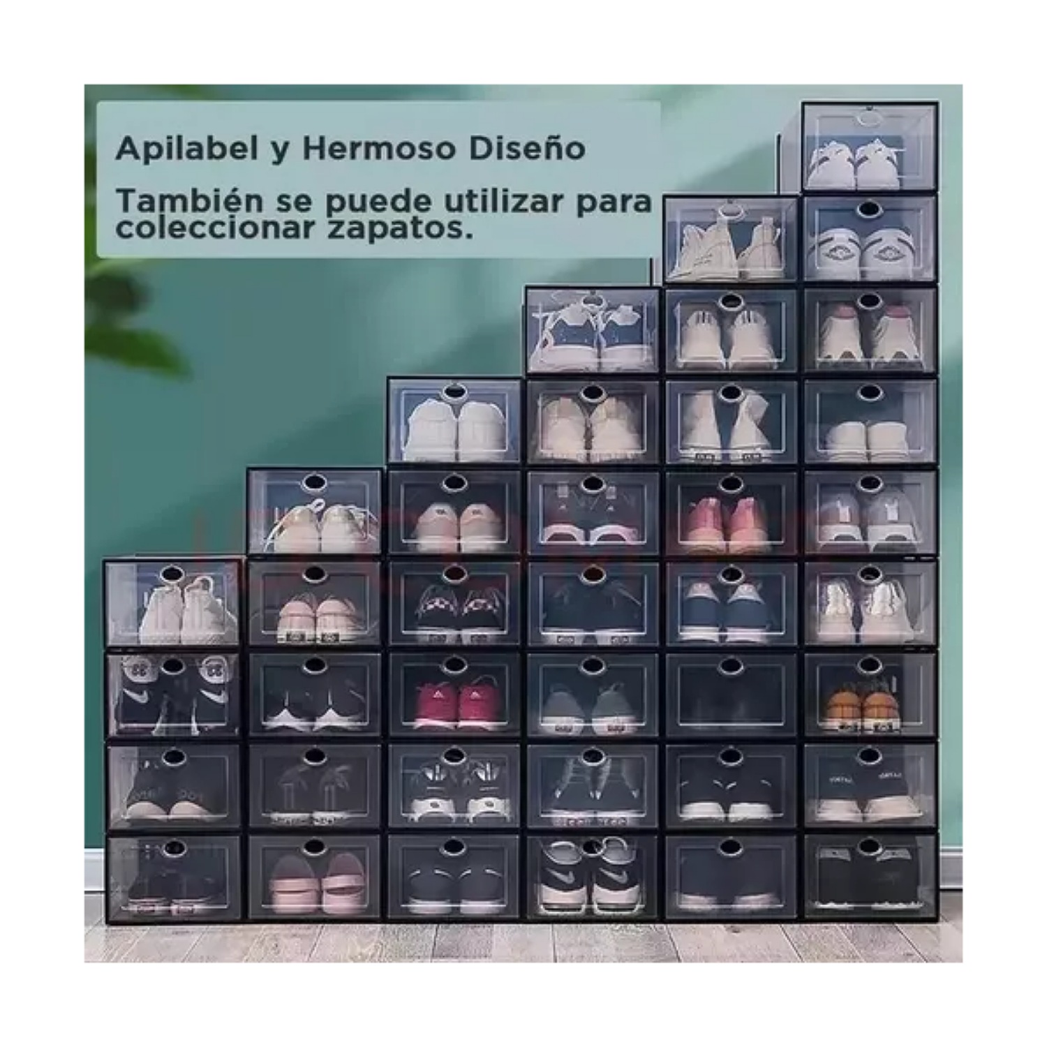 14 Piezas Cajas Organizadoras Apilables Para Zapatos AVEDISTANTE para cuidar tus zapatos y que no se empolven