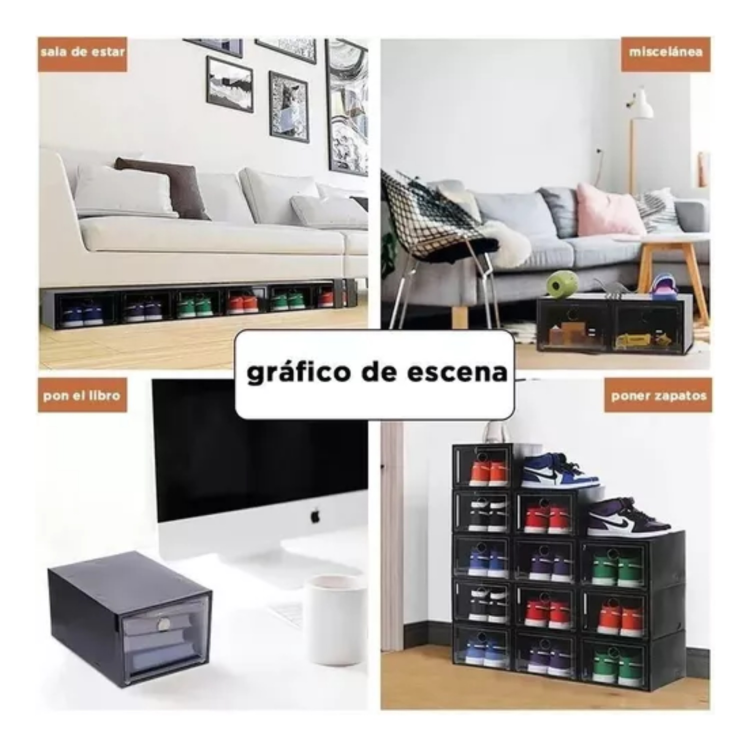 14 Piezas Cajas Organizadoras Apilables Para Zapatos AVEDISTANTE para cuidar tus zapatos y que no se empolven