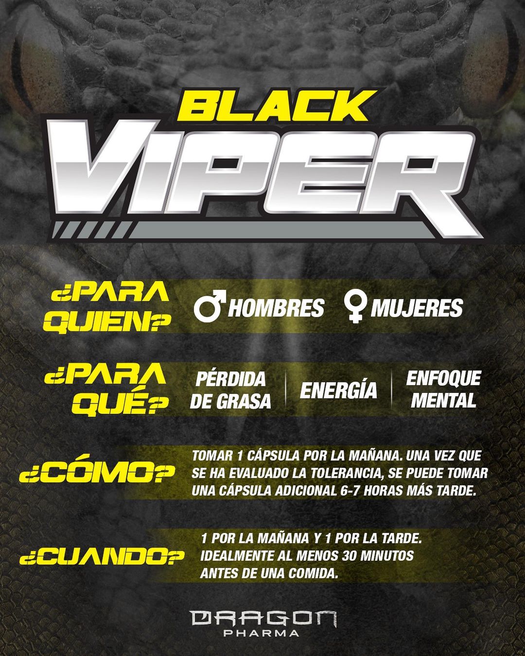 Black Viper Termogenico 90 Caps.