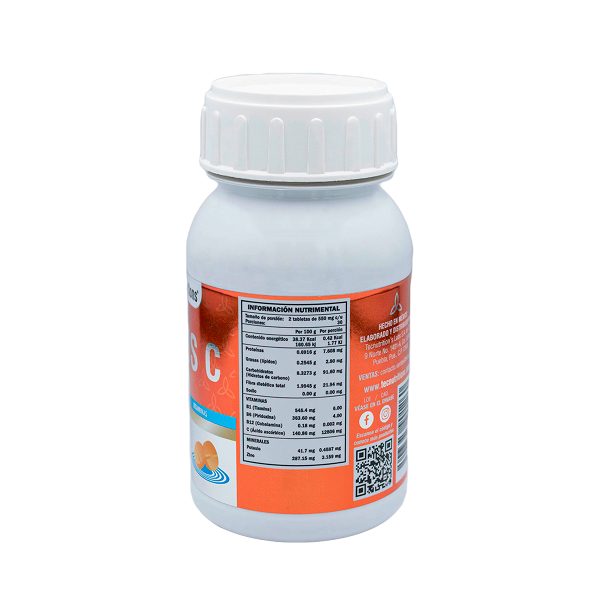 Suplemento Vitamina C, Zinc, Tecnutritions® Defensas, Sistema Inmune