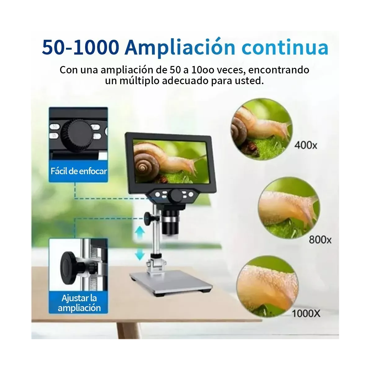 Microscopio Electrónico Académico Con Pantalla Lcd Hd 4.3