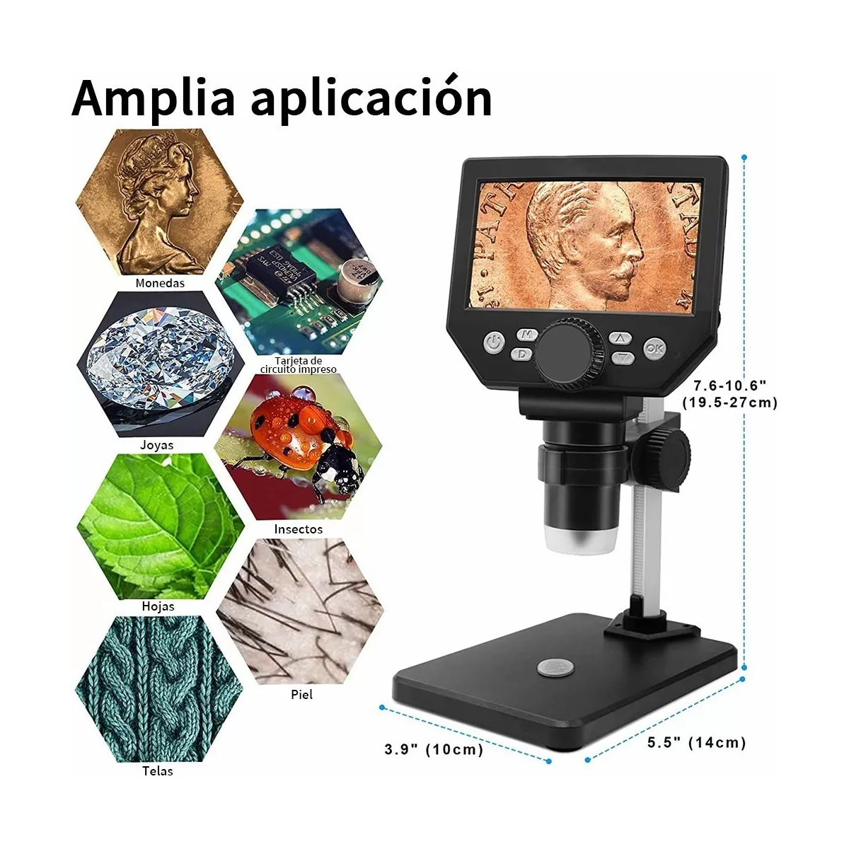 Microscopio Electrónico Académico Con Pantalla Lcd Hd 4.3